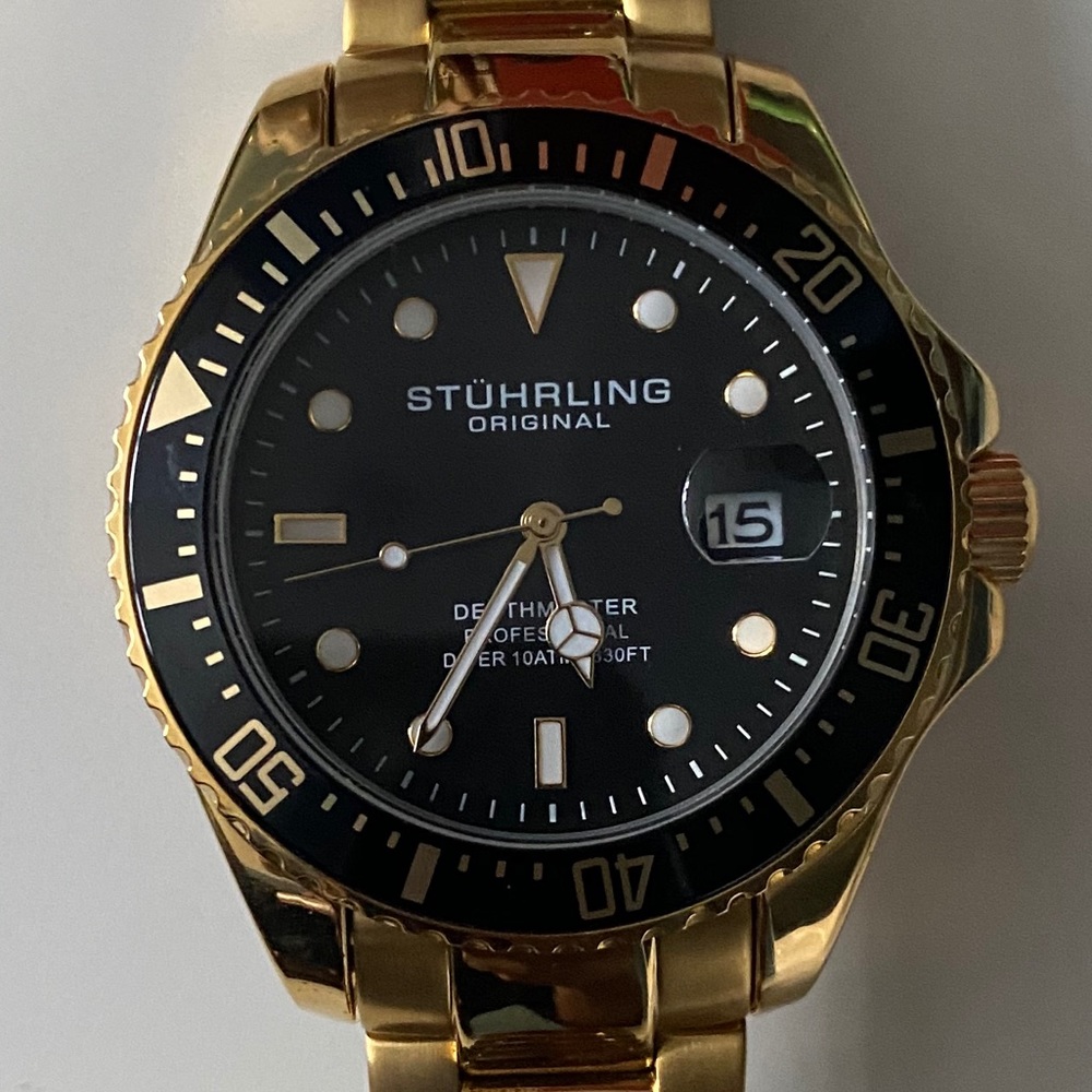 Stuhrling Original 3950 men’s gold plated watch